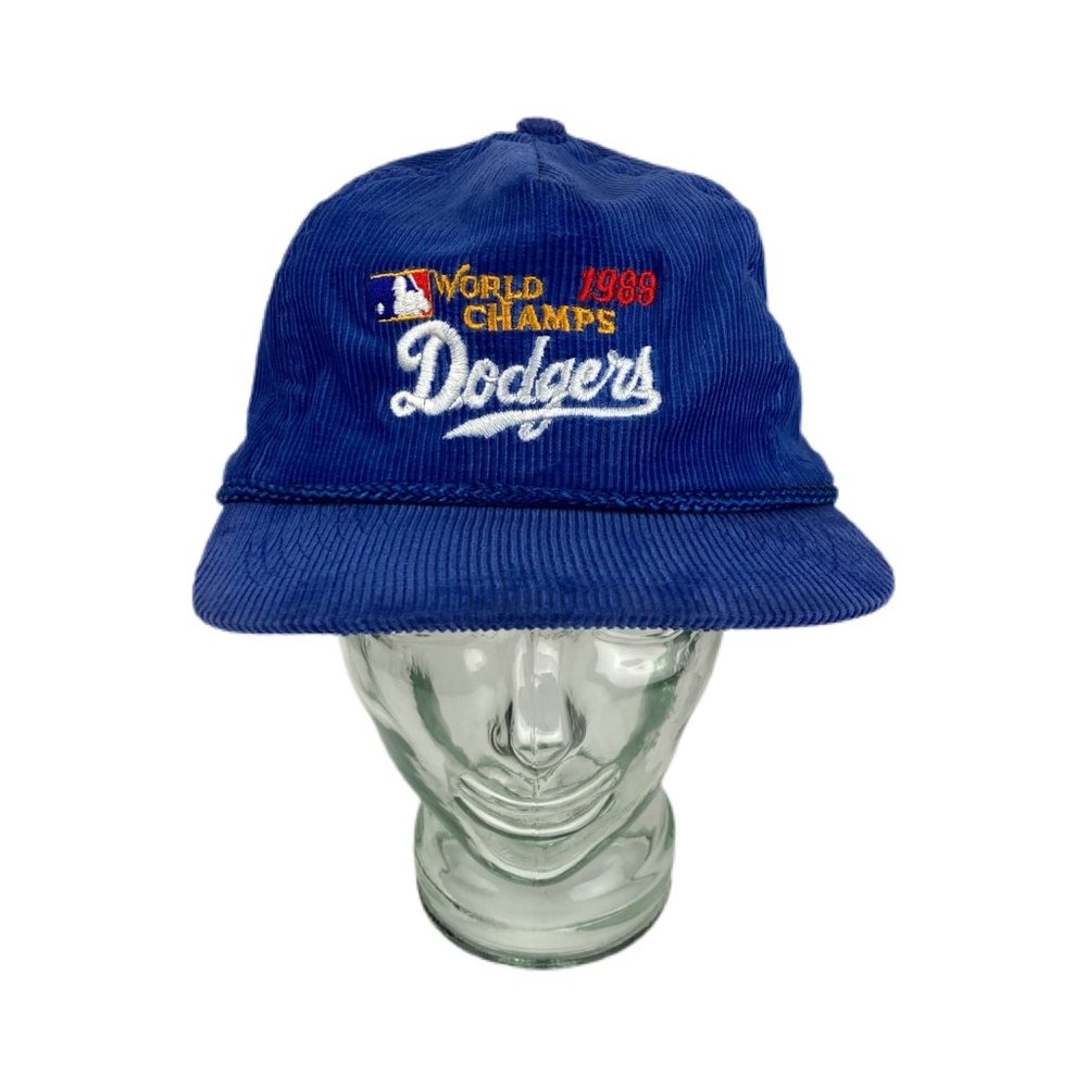 Vintage Leven 1988 Los Angeles Dodgers World Champions Blue Corduroy Hat